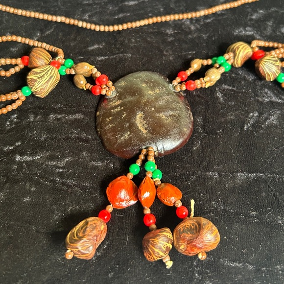 Artisan Made Seed & Nut Necklace Tagua Nut Necklace - Picture 2 of 3